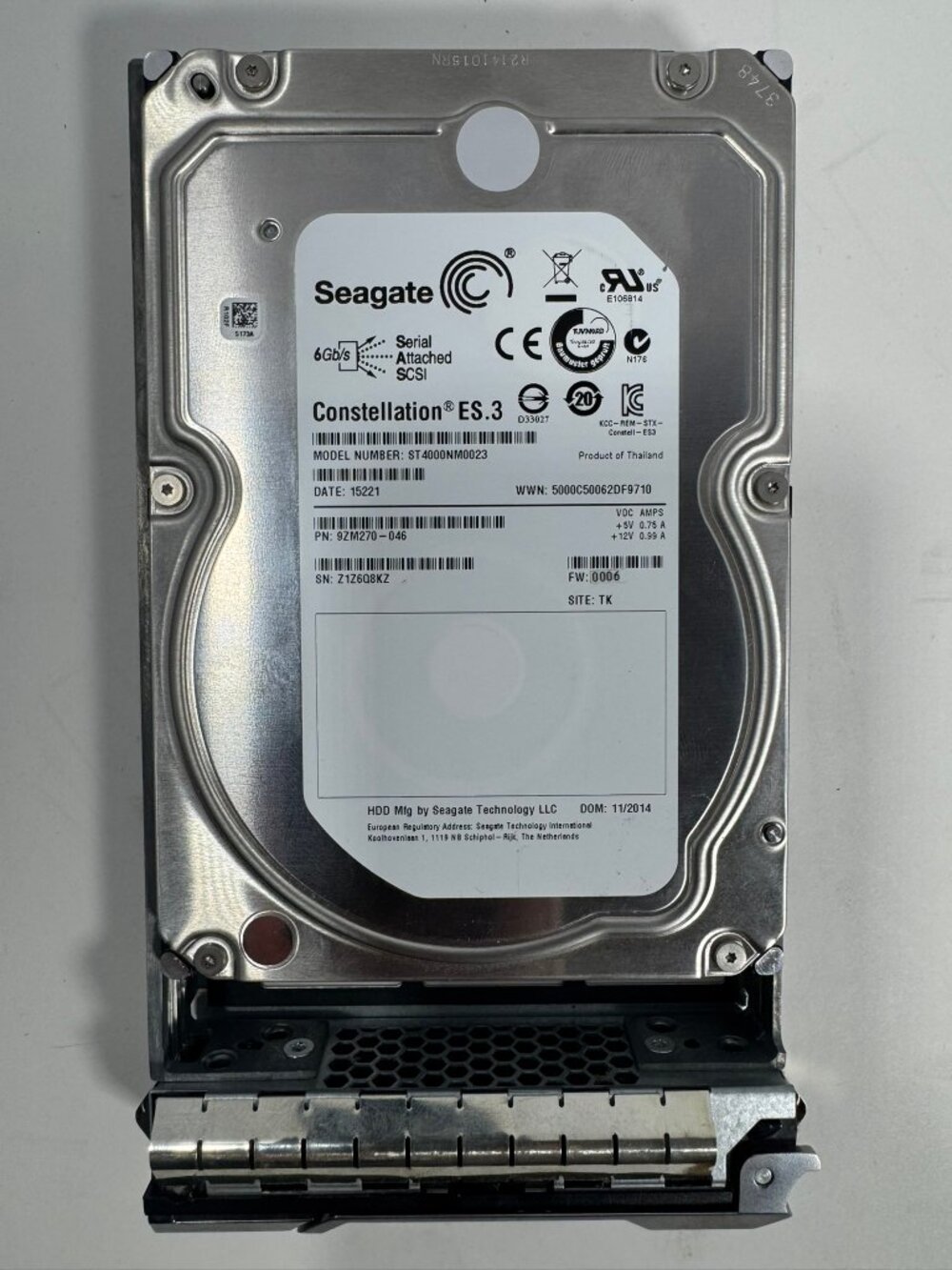 Seagate Constellation ES.3 4TB SAS 6Gb/s 3.5" Enterprise Hard Drive ST4000NM0023